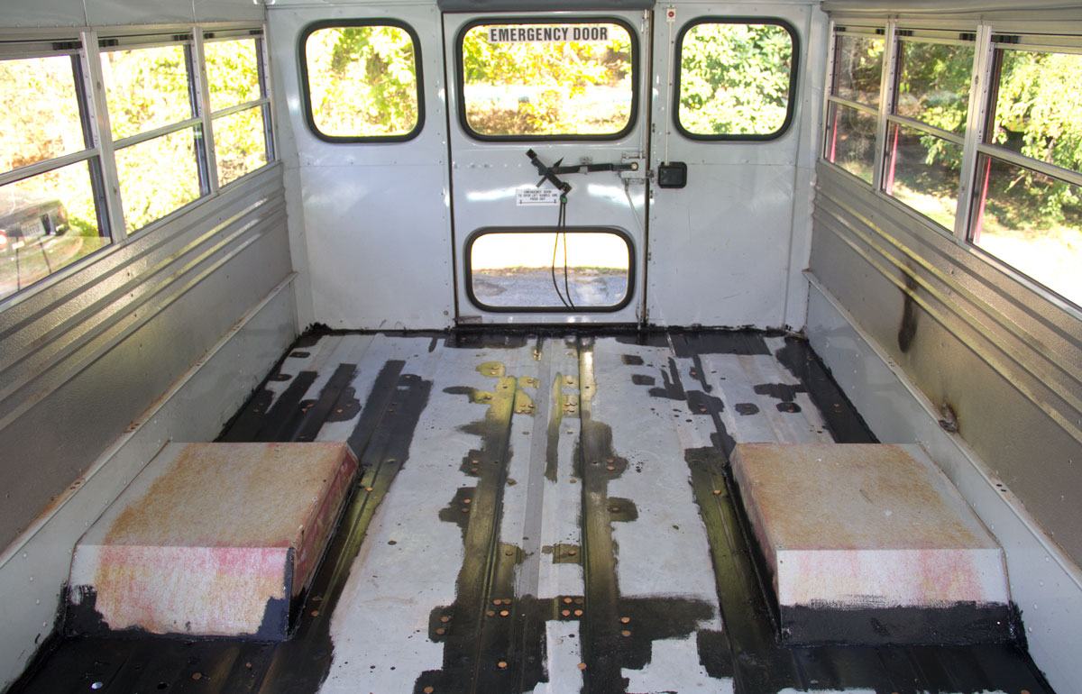 Inside bus after PORing the rust.