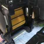 Underside of seat.