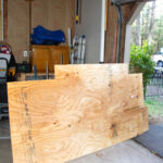 Finished plywood floor templates.