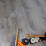 New floor with scattered tools.