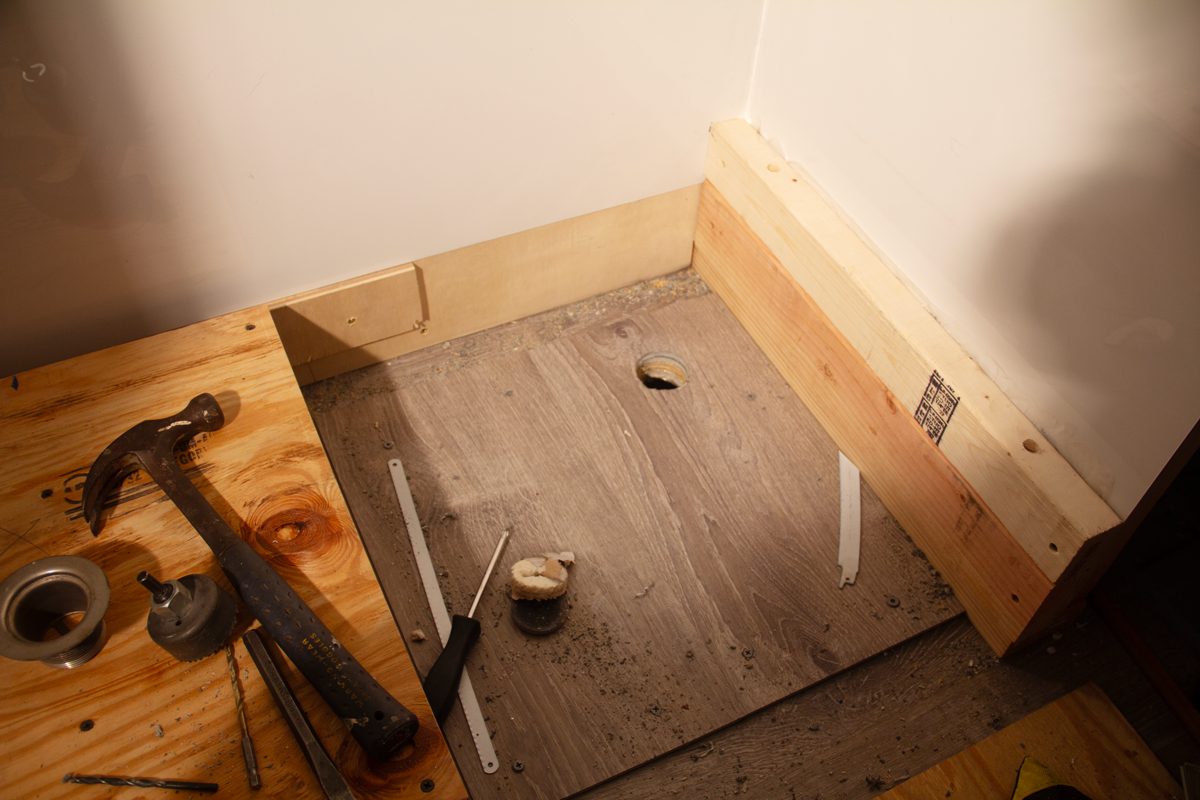 Drain hole in bathroom. 