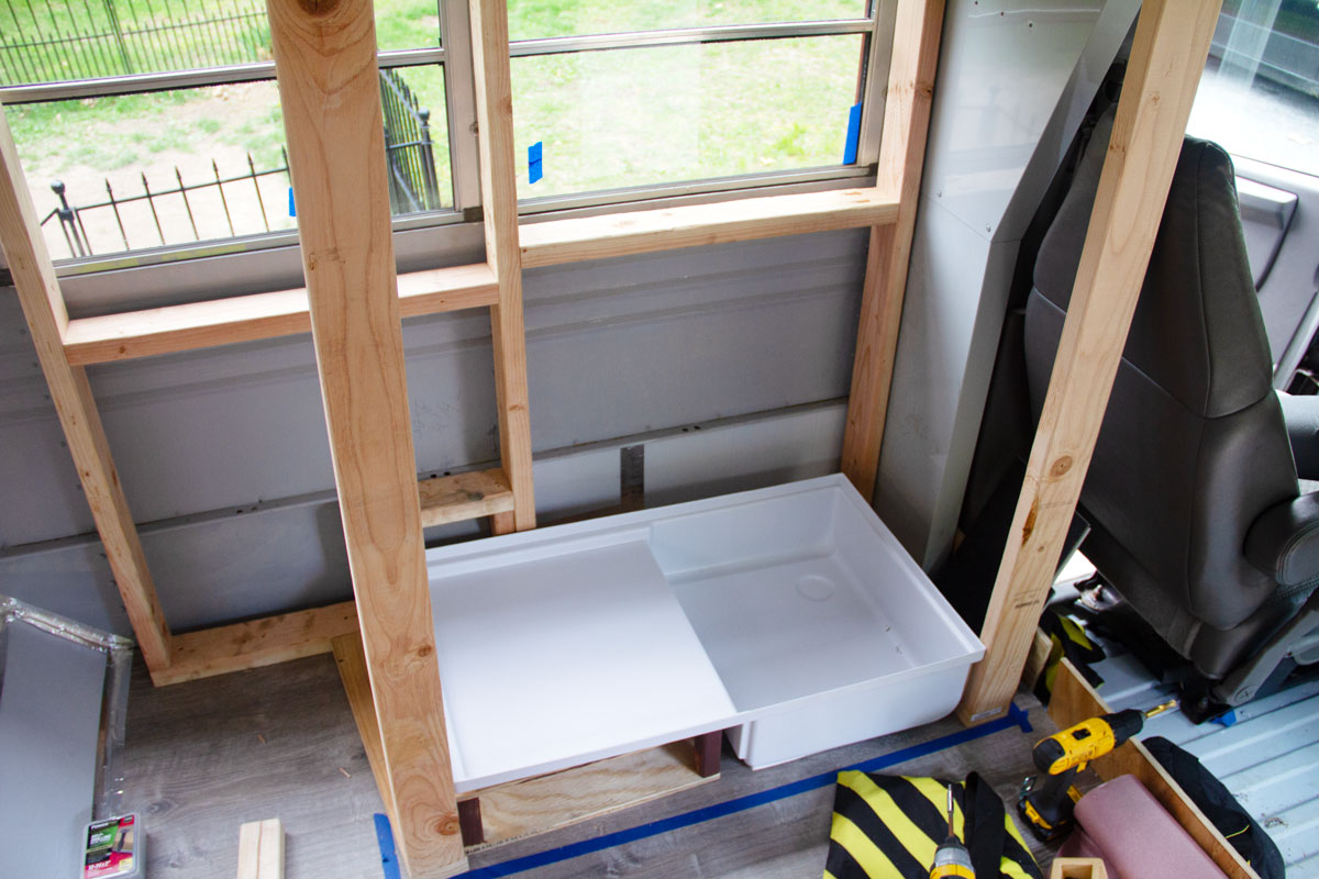 Finished bathroom structure, different angle.