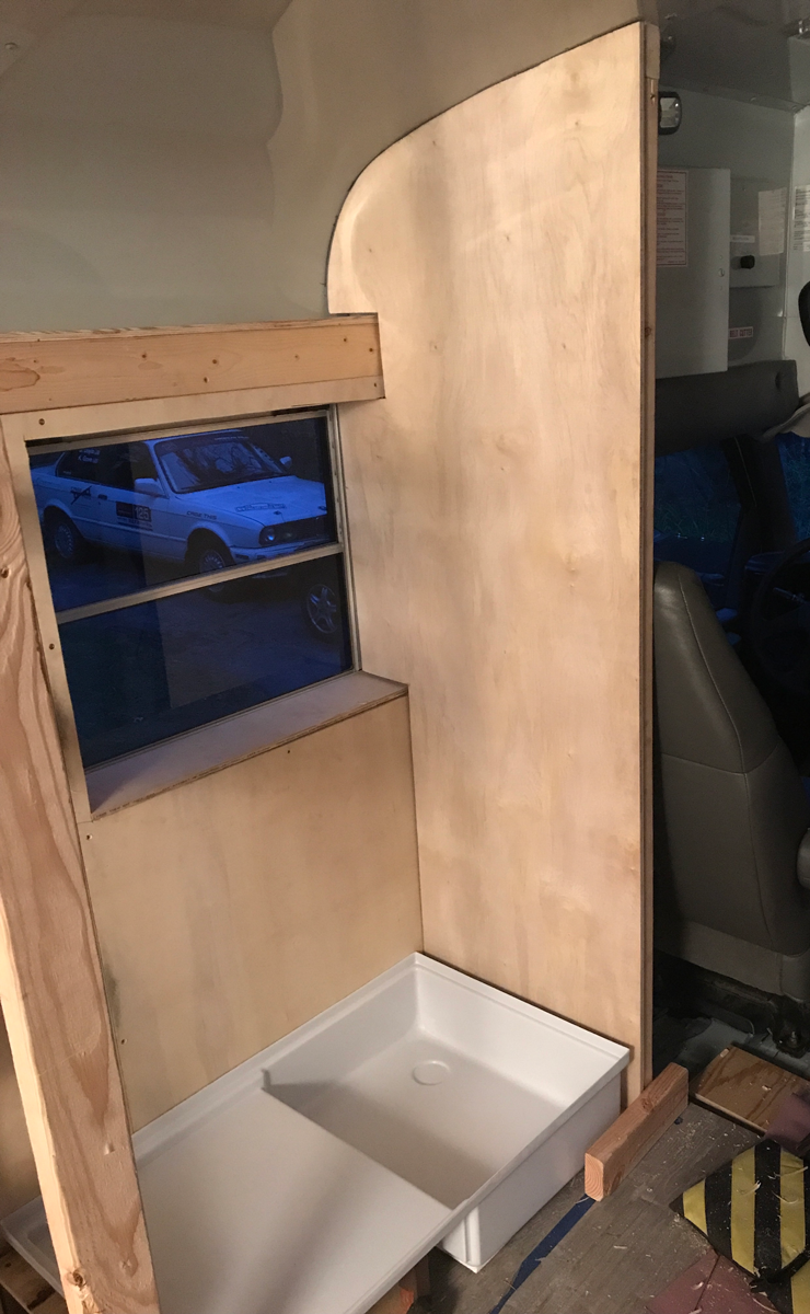 Finished wood panel.