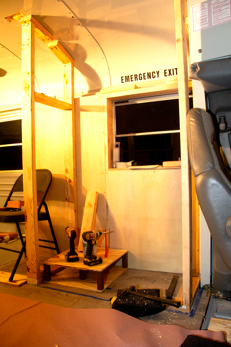 Back panel and studs.