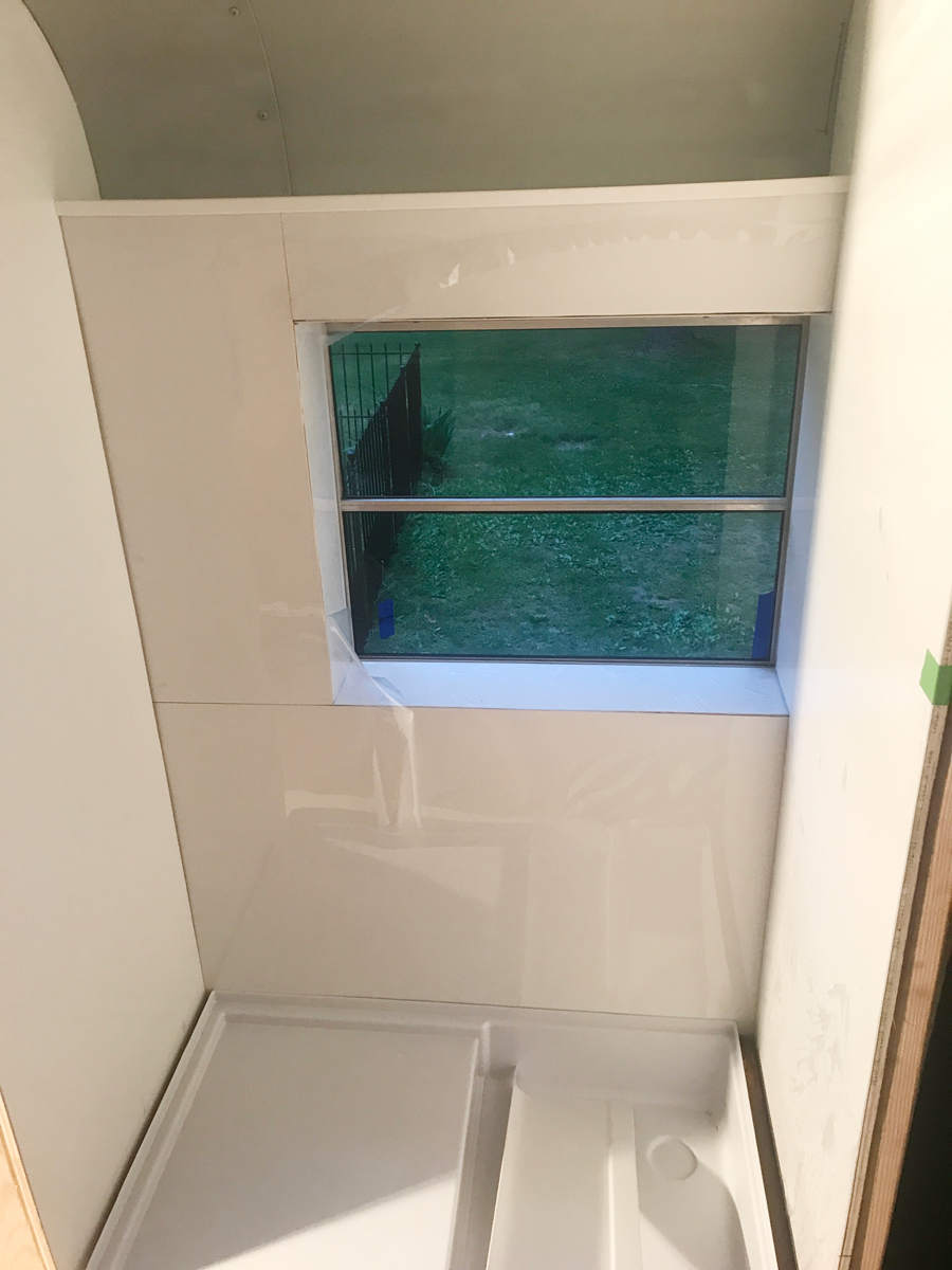 Semi finished bathroom.