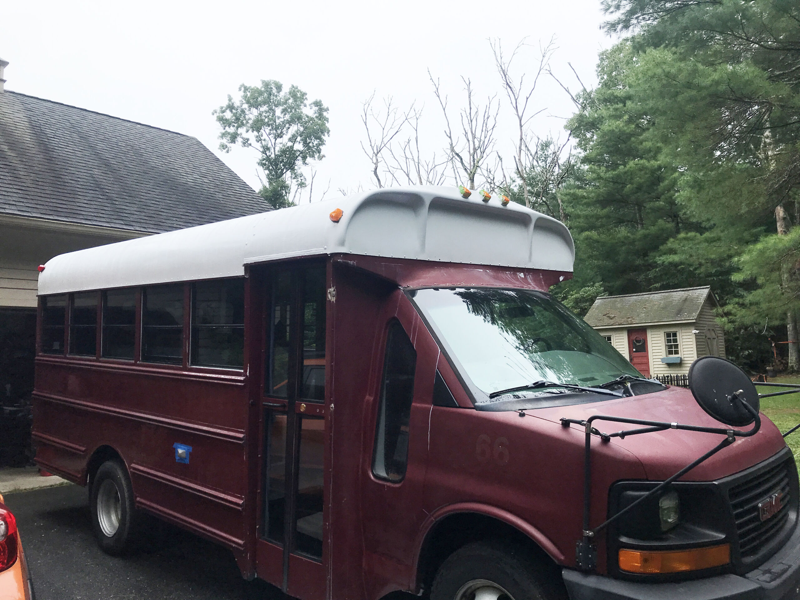 Finished roof paint with drizzle.