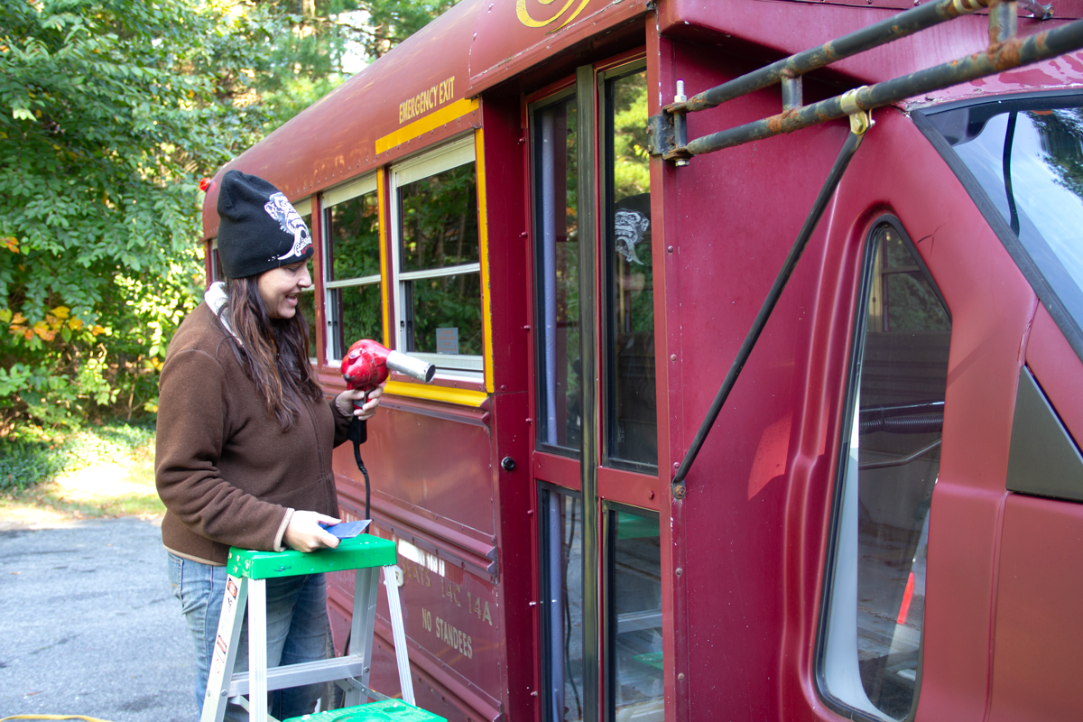 Steph melting stickers.
