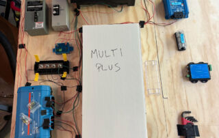 The system components temporarily placed on a plywood base.
