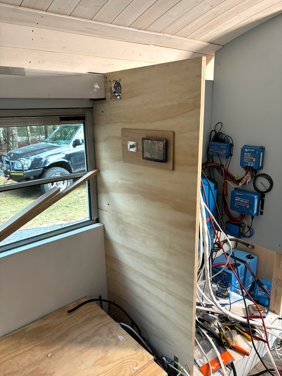 Partially installed system showing a built wall and components.